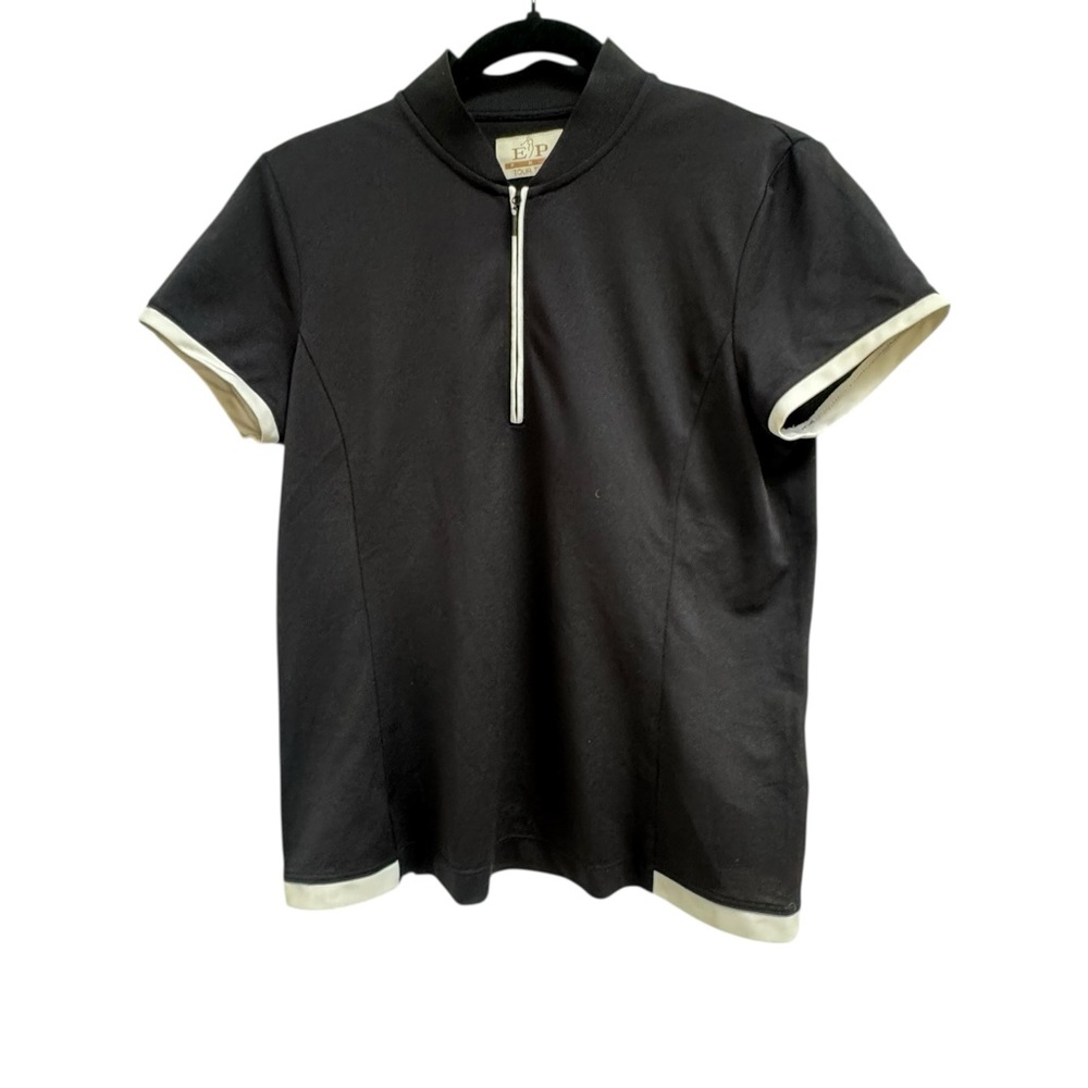 EP Pro Black and White Short Sleeve Golf Top